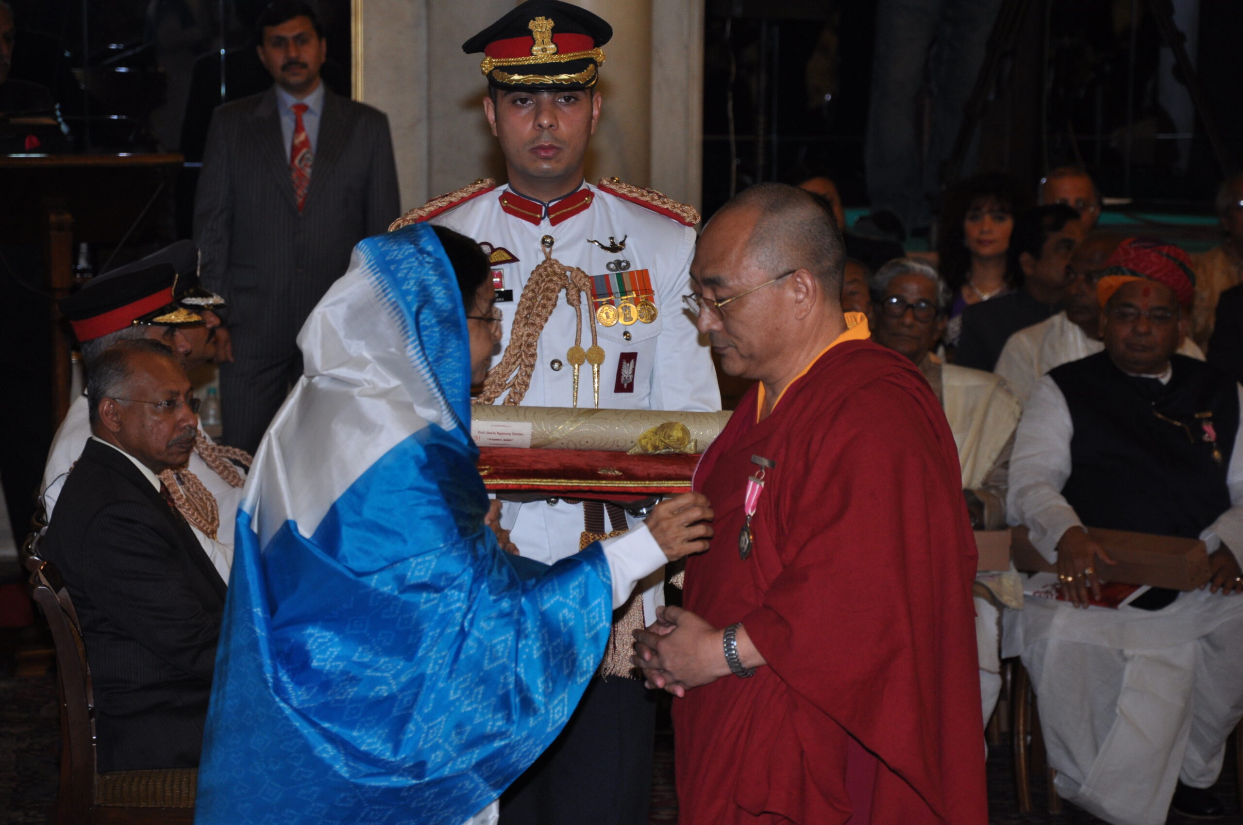 Professor Ngawang Samten Receiving the Padma Shri Award
