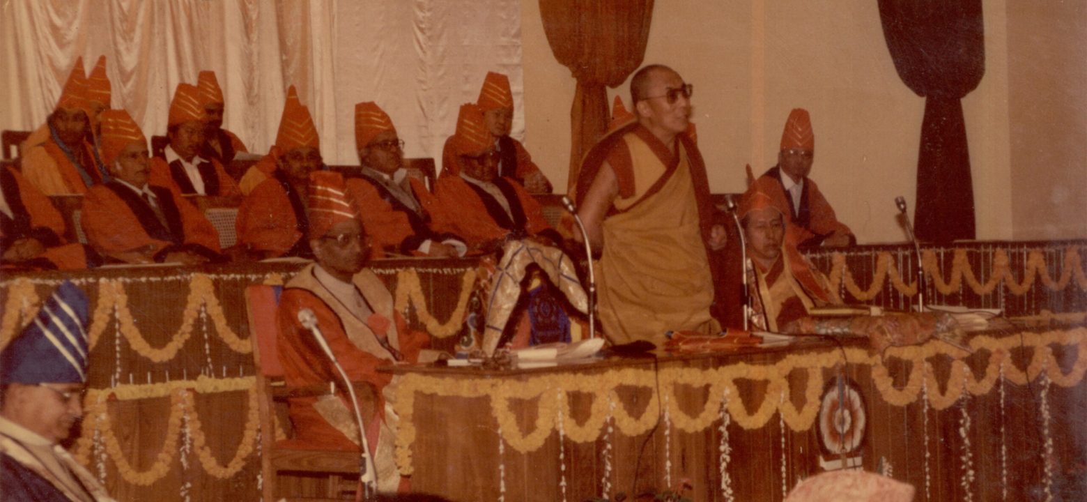His Holiness the Dalai Lama during the special convocation of the Institute - 14 Jan. 1990