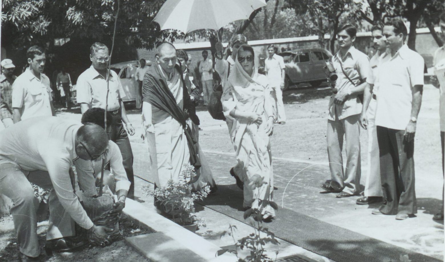Plantation of 'Sal' tree by Smt. Indira Gandhi in 1983